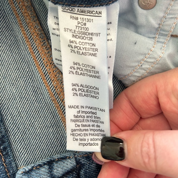 *GOOD AMERICAN Good Legs Straight Indigo Distressed Jean 8/29 NWT O-25 - Picture 4 of 13